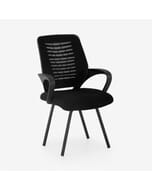 Casy Medium Back Chair with Padded Seat, Black